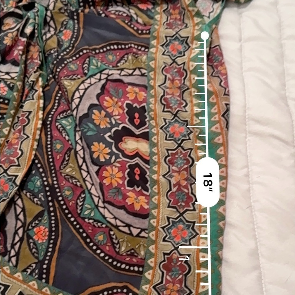 Johnny Was Spezia Silk Multi Color Twisted Front Cover Up Boho Tunic small - Picture 4 of 10
